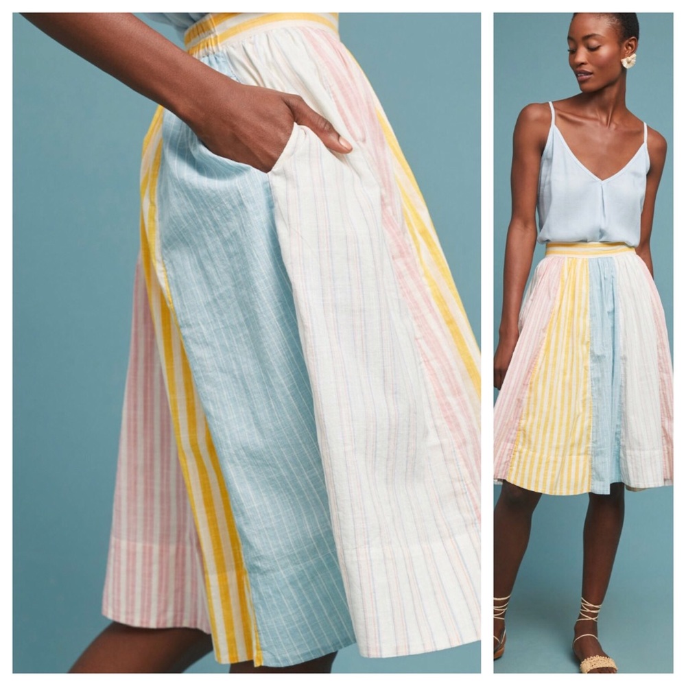 ANTHROPOLOGIE Textured Stripe Skirt